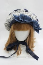 画像2: Hoshibako Works / リボンフロマージュ ブーケベレー帽  ネイビー I-26-07-21-115-LO-AC-TE-ZI (2)
