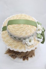 画像3: Chalmiere / フラワーサマーハット  グリーン I-26-07-21-116-AX-AC-TE-ZI (3)