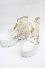 画像3: axes femme / チュールハイカットスニーカー  生成り I-26-07-21-129-AX-SH-TE-ZI (3)
