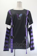 画像1: ACDC RAG / アンデッドバタフライL/S Tシャツ  黒×パープル I-26-07-21-019-PU-TO-TE-ZI (1)