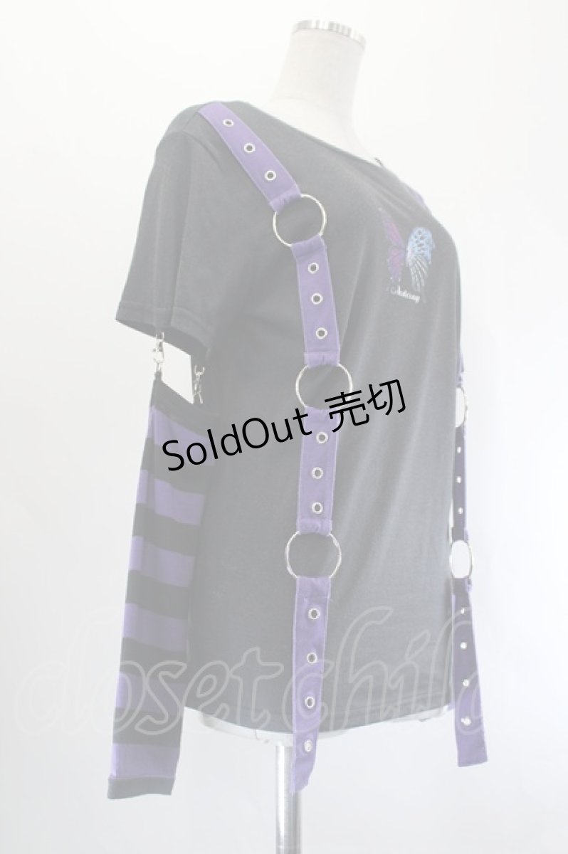 画像3: ACDC RAG / アンデッドバタフライL/S Tシャツ  黒×パープル I-26-07-21-019-PU-TO-TE-ZI (3)