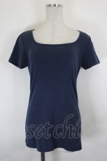 画像1: INGEBORG / ロゴ刺繍半袖カットソー  ネイビー I-26-07-25-035-LO-TO-SA-ZI (1)