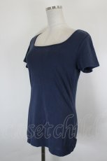 画像2: INGEBORG / ロゴ刺繍半袖カットソー  ネイビー I-26-07-25-035-LO-TO-SA-ZI (2)