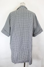 画像2: Physical Drop / サマーギンガムシリーズボーイフレンドワークシャツ  黒Ｘ白 I-26-07-25-004-LO-BL-SA-ZI (2)