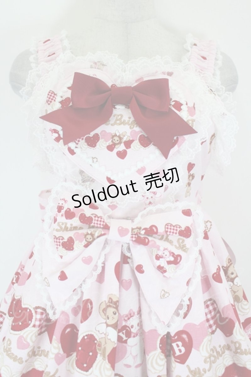画像2: BABY,THE STARS SHINE BRIGHT / くみゃちゃんのSweet Baby Love Heart柄ジャンパースカートII  ピンク I-26-07-25-044-BA-OP-SA-ZI (2)