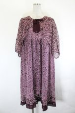 画像1: INGEBORG / ボレロ風花柄シフォンワンピース  ワイン I-26-07-25-065-LO-OP-TE-ZI (1)