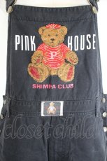 画像2: PINK HOUSE / Pくま刺繍オーバーオール  黒Ｘブラウン I-26-07-25-071-LO-OP-SA-ZI (2)