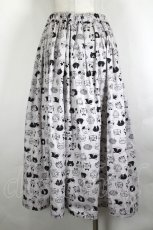 画像3: Physical Drop / ねこ総柄スカート  グレーＸ黒 I-26-07-25-081-LO-SK-SA-ZI (3)
