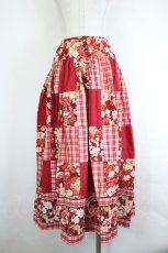 画像3: PINK HOUSE / フラワーチェックパッチワークスカート  赤チェック I-26-07-25-088-LO-SK-SA-ZI (3)