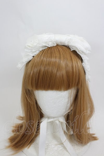 AngelicPretty Dollyヒロインリボンヘッドドレス Angelic Pretty / Dollyヒロインリボンヘッドドレス 白 I-26-07-25-108