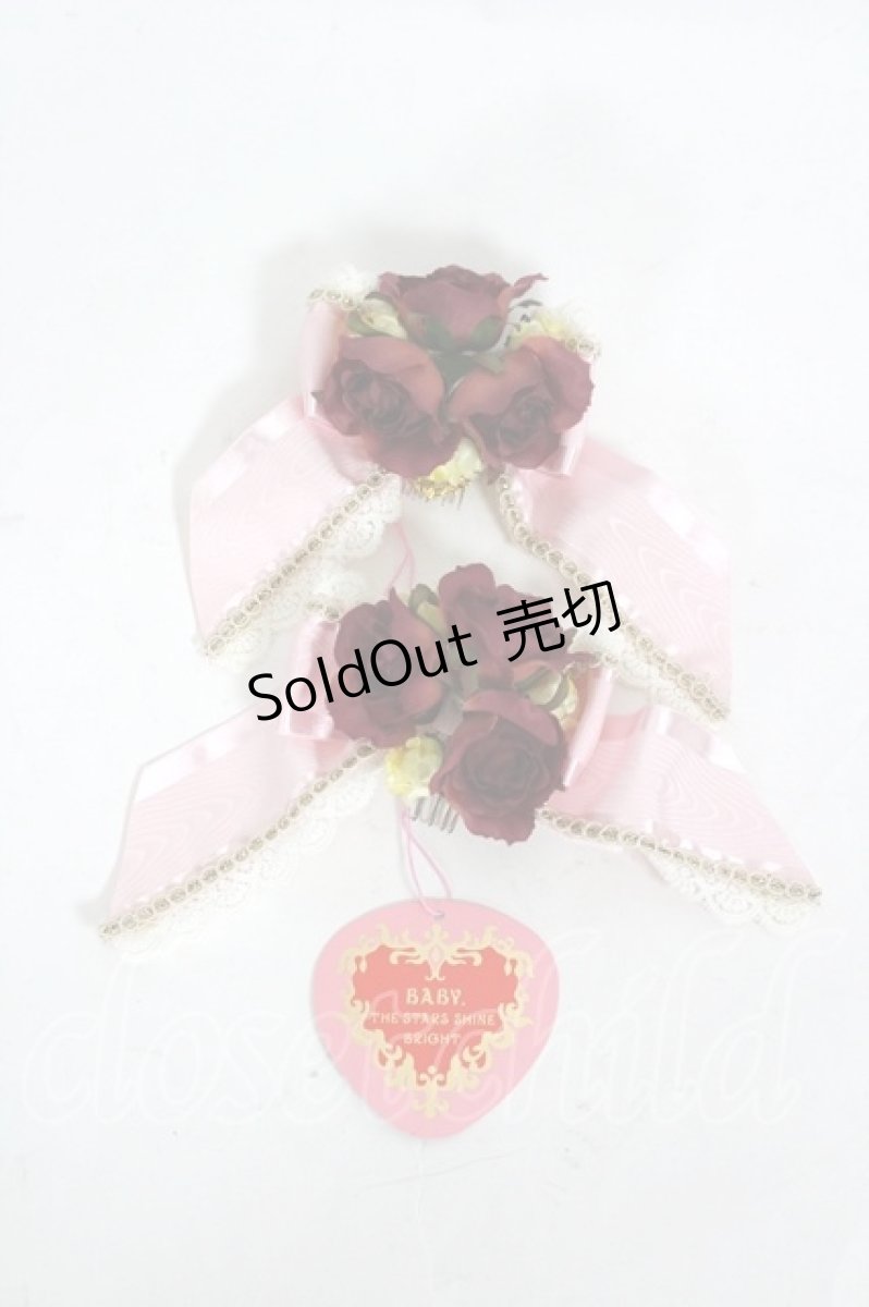 画像1: BABY,THE STARS SHINE BRIGHT / Lady Victorian Roseリボンコーム  ピンク I-26-07-25-111-BA-AC-TE-ZI (1)