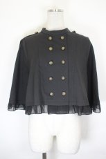 画像1: axes femme / Ｗ釦フィッシュテールケープ  黒 I-26-07-25-013-AX-TO-SA-ZI (1)