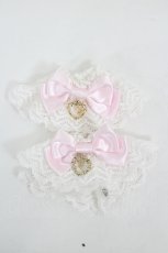 画像1: BABY,THE STARS SHINE BRIGHT / サテンリボンレースお袖とめ  白Ｘピンク I-26-07-25-126-BA-ZA-SA-ZI (1)