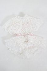 画像2: BABY,THE STARS SHINE BRIGHT / サテンリボンレースお袖とめ  白Ｘピンク I-26-07-25-126-BA-ZA-SA-ZI (2)