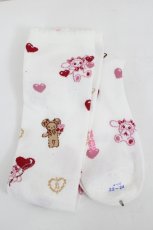 画像1: BABY,THE STARS SHINE BRIGHT / くみゃちゃんのSweet Baby Love Heart柄オーバーニーソックス  白 I-26-07-25-129-BA-ZA-SA-ZI (1)
