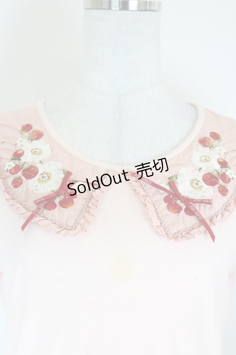 画像3: PINK HOUSE / いちご&フラワー刺繍半袖カットソー  ピンク I-26-07-25-027-LO-TO-TE-ZI (3)