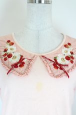 画像3: PINK HOUSE / いちご&フラワー刺繍半袖カットソー  ピンク I-26-07-25-027-LO-TO-TE-ZI (3)