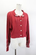 画像3: axes femme POETIQUE / チェリー刺繍衿付きニットカーデ  赤 I-26-07-26-035-AX-TO-TE-ZI (3)