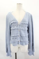 画像1: axes femme POETIQUE / スカラップフリルデザインカーディガン  ブルー I-26-07-26-037-AX-TO-TE-ZI (1)