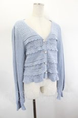 画像3: axes femme POETIQUE / スカラップフリルデザインカーディガン  ブルー I-26-07-26-037-AX-TO-TE-ZI (3)