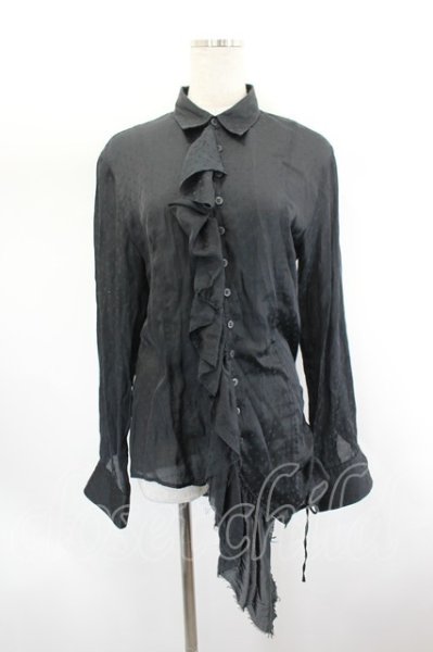 BPN FOR MEN / 星柄フリルドロストシャツ 黒 I-26-07-26-047-GO-TS-TE