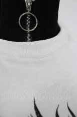 画像5: REFLEM / 衿リブショートスリーププルオーバー  白Ｘ黒 I-26-07-26-054-PU-TO-SA-ZI (5)