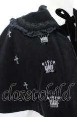 画像4: Innocent World / クラウンクロス刺繍コーデュロイケープ  黒 I-26-07-26-058-IW-JA-SA-ZI (4)