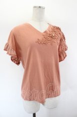 画像3: axes femme / 立体花モチーフレースＴシャツ  オレンジ I-26-07-26-007-AX-TO-TE-ZI (3)