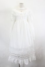 画像1: Fiorforte / lace ribbon vintage dress  白 I-26-07-26-076-LO-OP-TE-ZI (1)