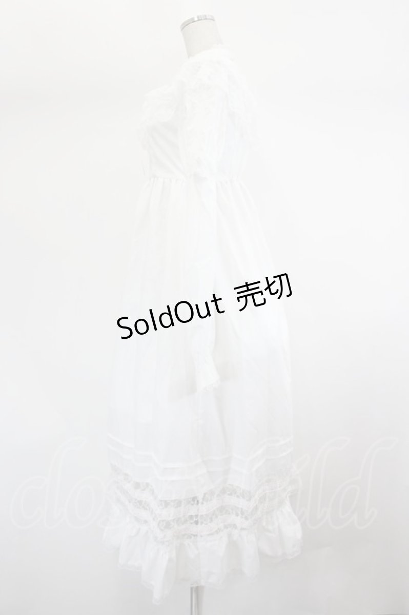 画像2: Fiorforte / lace ribbon vintage dress  白 I-26-07-26-076-LO-OP-TE-ZI (2)