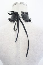 画像2: BPN / クロス型押しレザーチョーカー  黒 I-26-07-26-116-GO-AC-SA-ZI (2)