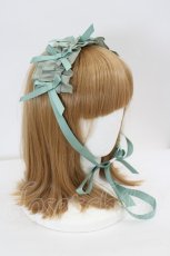 画像2: Chalmiere / フリルヘッドドレス  グリーン I-26-07-26-125-AX-AC-SA-ZI (2)