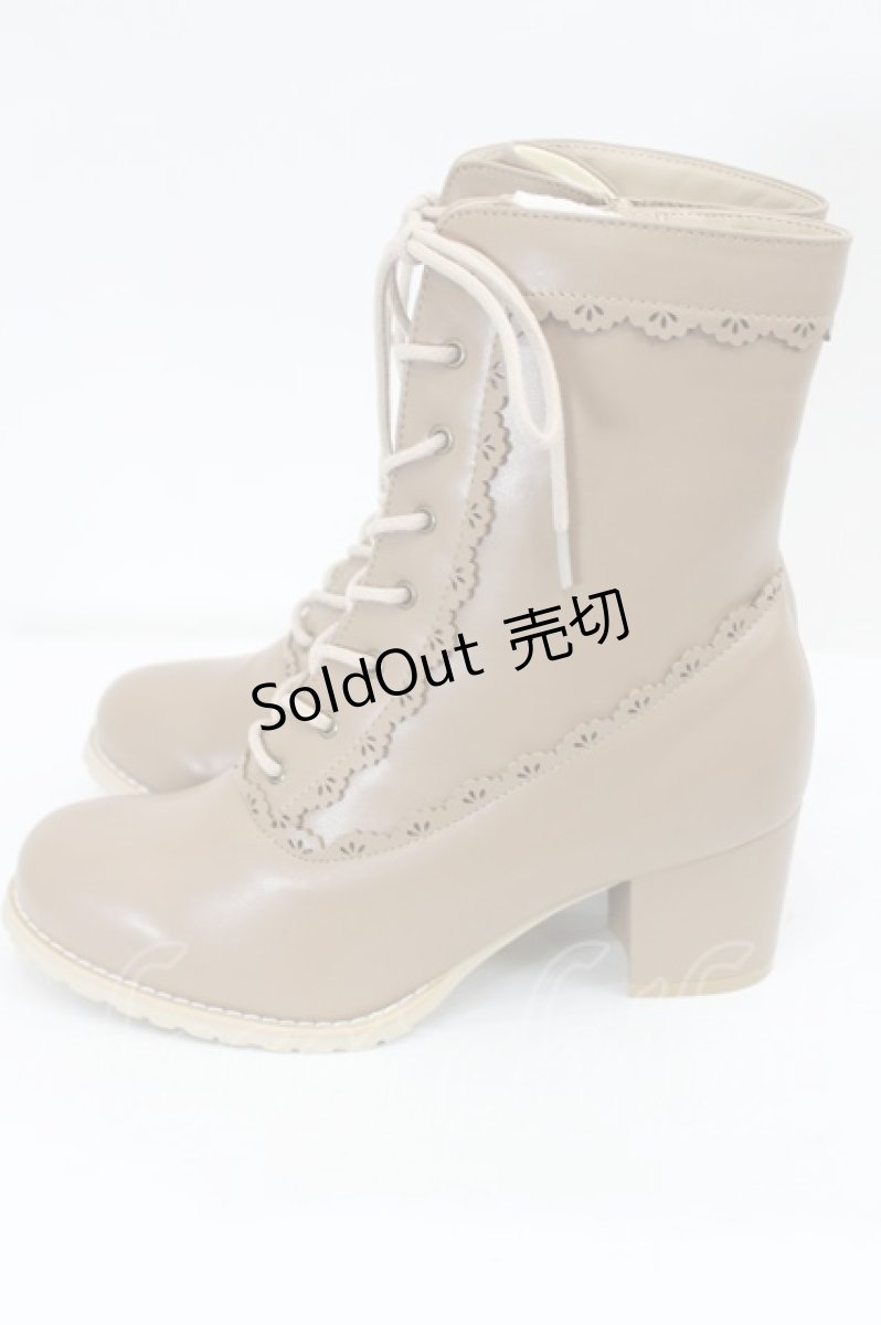 画像2: axes femme / スカラップレースアップブーツ L ブラウン I-26-07-26-129-AX-SH-SA-ZI (2)
