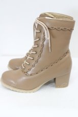 画像2: axes femme / スカラップレースアップブーツ L ブラウン I-26-07-26-129-AX-SH-SA-ZI (2)