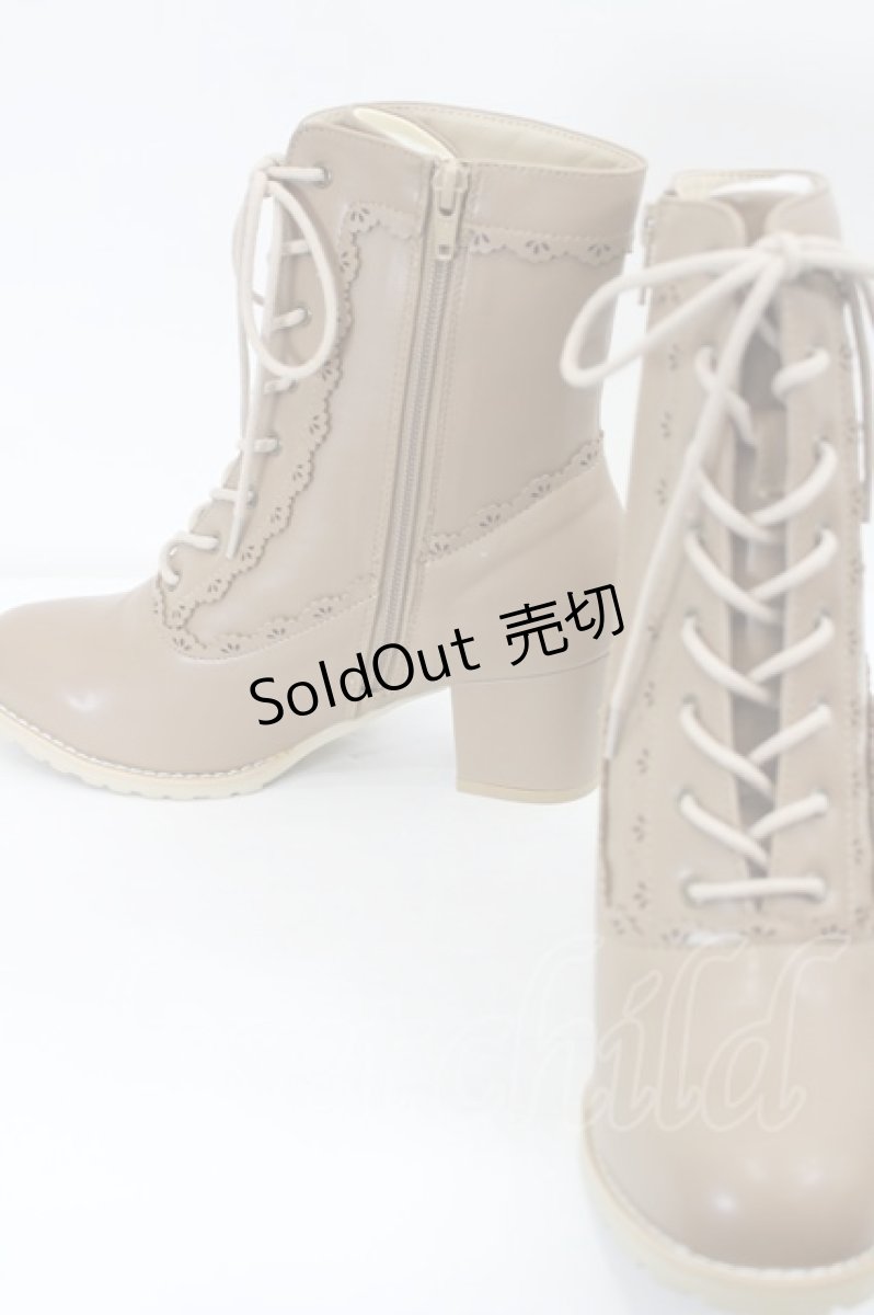 画像3: axes femme / スカラップレースアップブーツ L ブラウン I-26-07-26-129-AX-SH-SA-ZI (3)