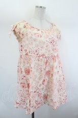 画像3: PINK HOUSE / 手書きフラワー総柄チュニックブラウス  ピンクＸ白 I-26-07-26-019-LO-BL-SA-ZI (3)