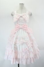 画像1: Angelic Pretty / 恋するお姫様ジャンパースカートSet  白Ｘピンク I-26-07-27-035-AP-OP-SA-ZI (1)