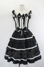 画像1: Angelic Pretty / ラブリーティアードジャンパースカート  黒Ｘ白 I-26-07-27-040-AP-OP-SA-ZI (1)