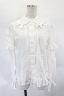 Angelic Pretty 白ロリータシャツ Angelic Pretty / シンプルピンタック付け袖ブラウス 白 I-26-07-27