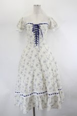 画像1: Lace Made / 「ペトレア」コルセットドレス XS アイボリーＸ紺 I-26-07-27-044-LO-OP-SA-ZI (1)