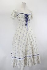 画像4: Lace Made / 「ペトレア」コルセットドレス XS アイボリーＸ紺 I-26-07-27-044-LO-OP-SA-ZI (4)