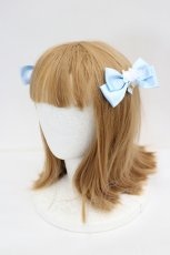 画像1: BABY,THE STARS SHINE BRIGHT / くみゃちゃんのサテンリボンクリップ  サックス I-26-07-27-112-BA-AC-SA-ZI (1)