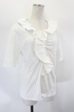 画像3: INGEBORG / フリル襟半袖カットソー  白 I-26-07-27-022-LO-TO-SA-ZI (3)