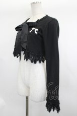 画像2: Angelic Pretty / ドットリボン刺繍ニットボレロ  黒Ｘパープル I-26-07-30-003-AP-TO-SA-ZI (2)
