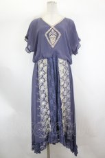 画像1: axes femme / レース切り替えシフォンワンピース M ブルー I-26-07-30-075-AX-TO-SA-ZI (1)
