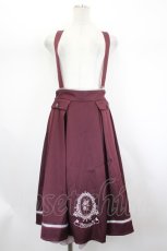 画像1: axes femme / オーナメント刺繍サス付きスカート  ボルドー I-26-07-30-086-AX-SK-SA-ZI (1)