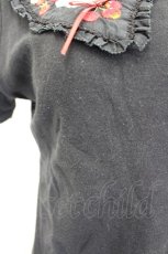 画像4: PINK HOUSE / いちご&フラワー刺繍半袖カットソー M 黒Ｘ赤Ｘ白 I-26-07-30-009-LO-TO-SA-ZI (4)