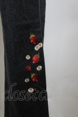 画像3: PINK HOUSE / いちご刺繍デニムパンツ  黒デニム I-26-07-30-104-LO-PA-SA-ZI (3)