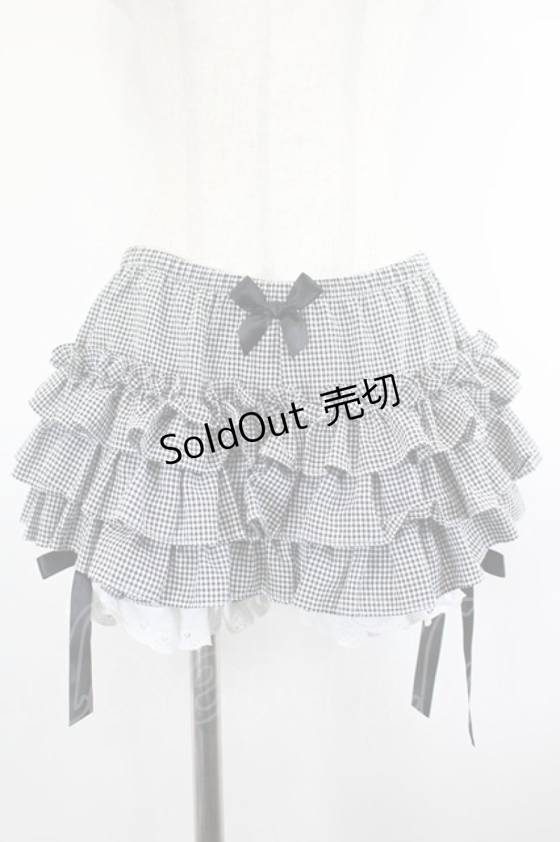 画像1: LOLITAその他(お買取対象外) / ギンガムチェックドロワーズ S 黒Ｘ白チェック I-26-07-30-108-LO-PA-SA-ZI (1)