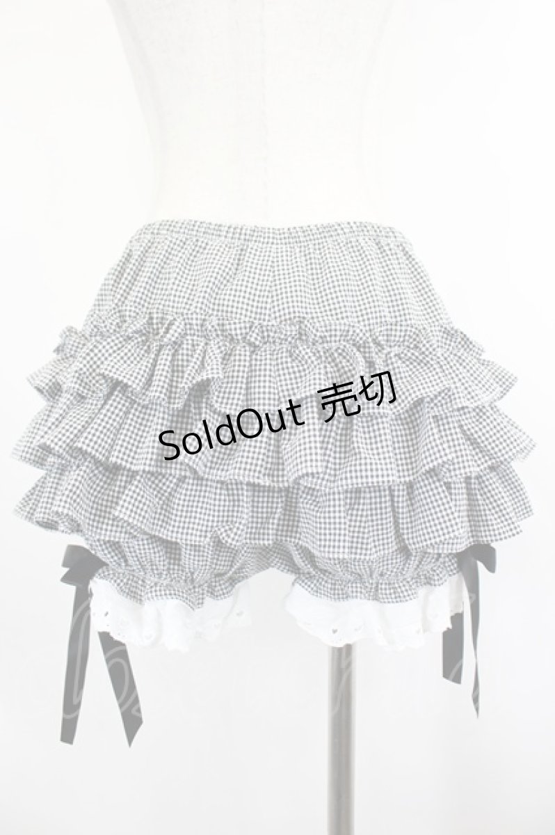 画像2: LOLITAその他(お買取対象外) / ギンガムチェックドロワーズ S 黒Ｘ白チェック I-26-07-30-108-LO-PA-SA-ZI (2)